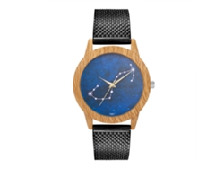 Reloj Casual Para Mujer Zhoulianfa Con Correa De Malla De Silicona Y Diseño De Vetas De Madera (negro)