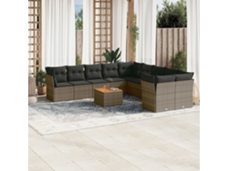 Conjunto de sofás de jardín de 11 piezas DKD Home Decor con cojines de mimbre gris