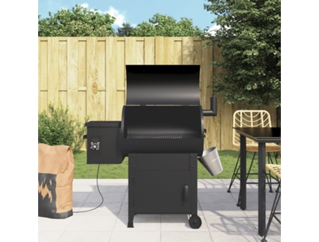 Barbacoa de pellets con chimenea hierro negro 104 cm VIDAXL