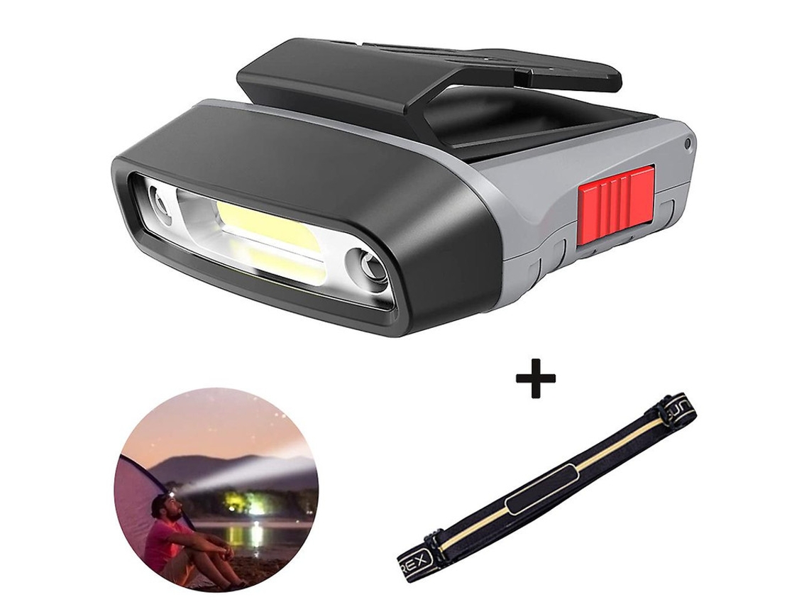 Luz de inducción manos libres con ángulo ajustable y batería de larga duración, ideal para actividades al aire libre (gris) YIZHOOD