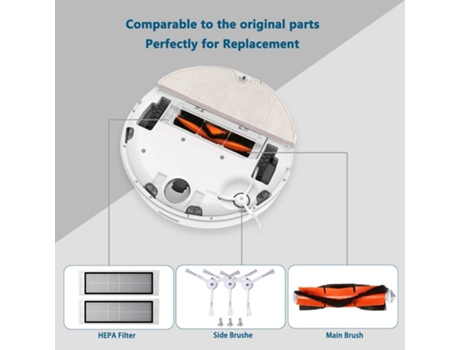 Piezas de repuesto para Xiaomi Roborock Mijia S5 S6 S60 S65 S50 S55 E25 E35, filtro de fregona de Gel de silicona, Brus de barrido, 14 Uds.