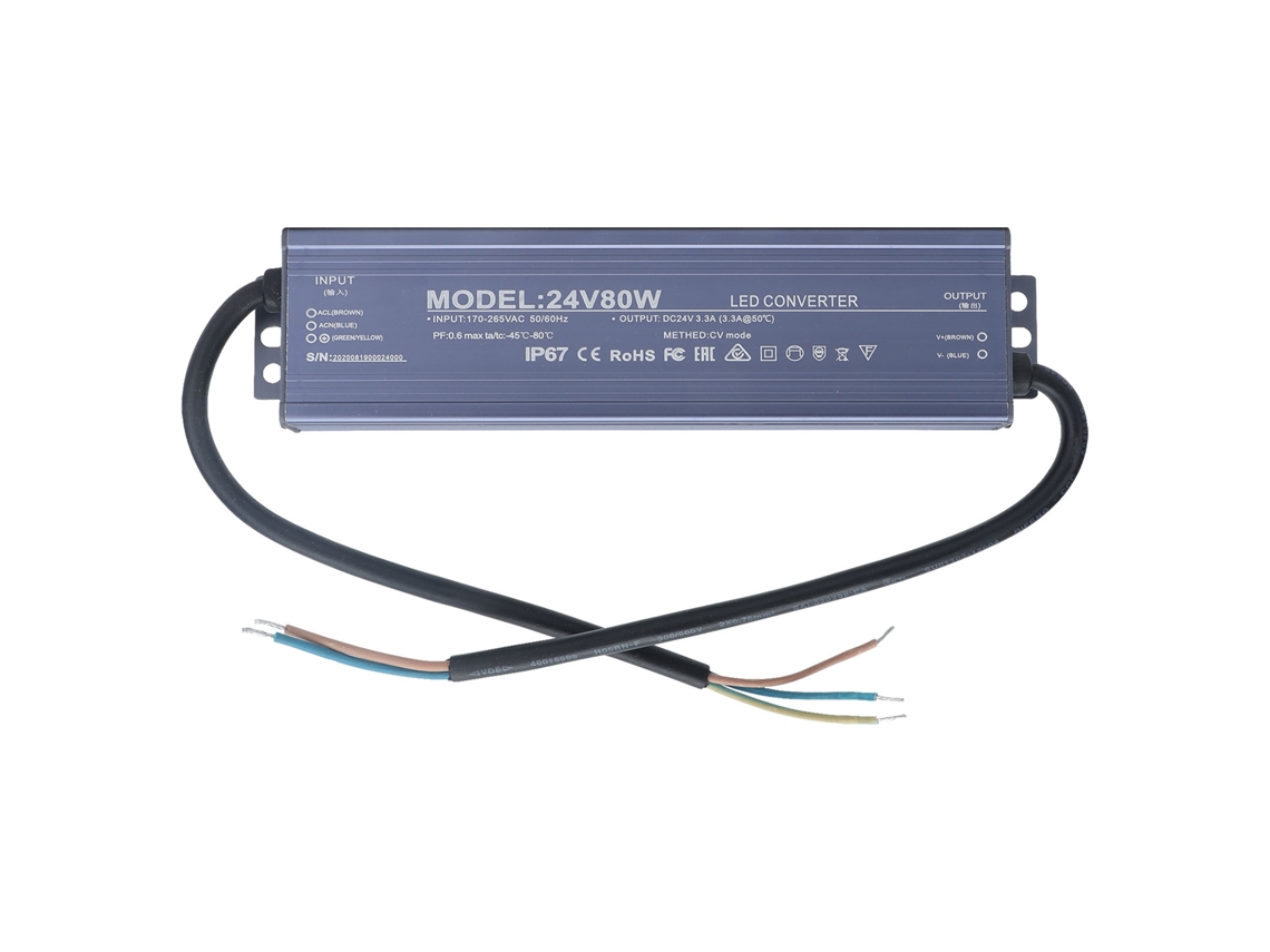 Transformador De Fuente De Alimentación Para Controlador Led Resistente Al Agua Ip67, 24 V 3,3 A, Convertidor Ac170-265 V