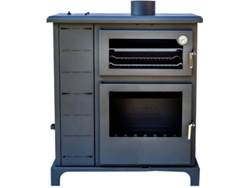 JOIMA - Estufa Policombustible Pellet-orujo-leña con Horno Modelo Eco Valle 12 kW Gris