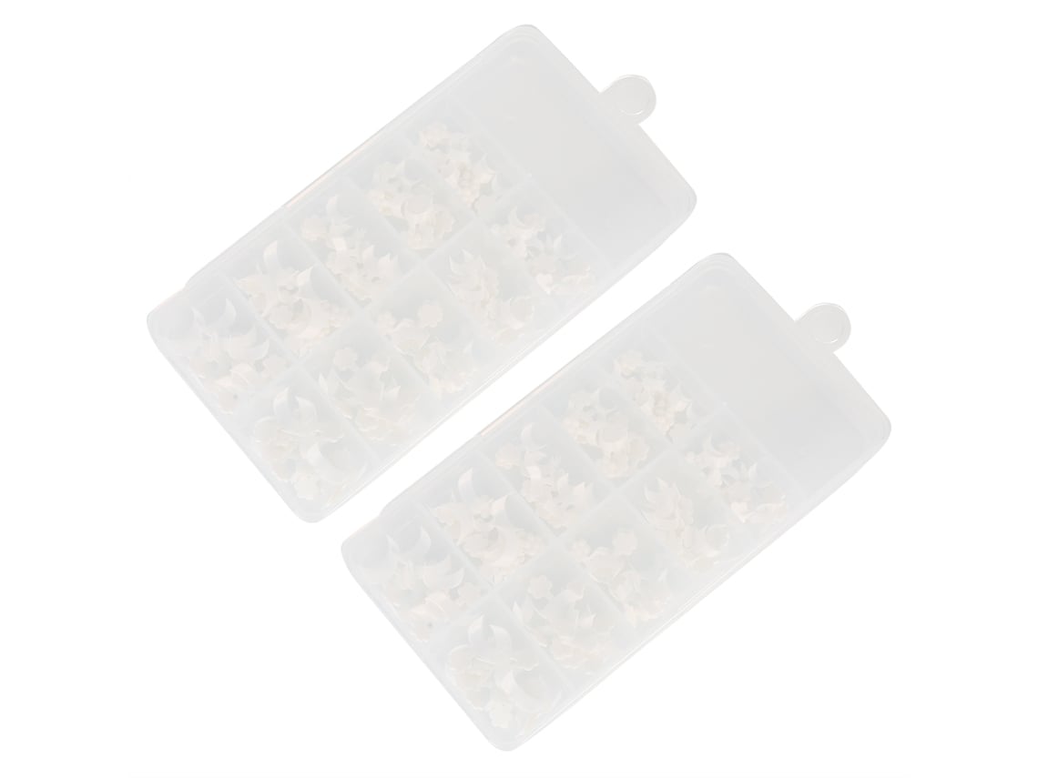 Rebe-200 Unhas Falsas Artificiais Pequenas Brancas Planas Para Manicure E Arte De Unhas