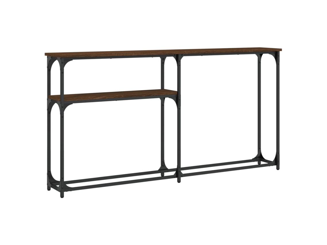 Maison Exclusive - Mesa Consola Madera De Ingeniería Marrón Roble 145x22,5x75 Cm
