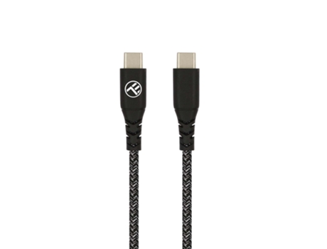 TELLUR Green Cable de datos Tipo-C a Tipo-C, 3A, PD60W, 1m, nailon, plástico reciclado, negro