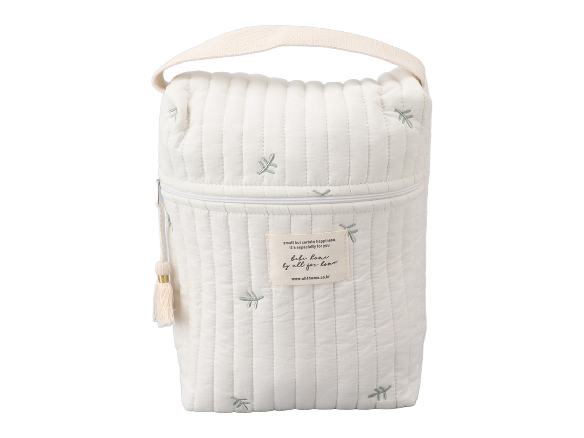 Bonito Bolso Cambiador Acolchado Bordado Para Bebé Con Correa Para Cochecito, De Algodón.