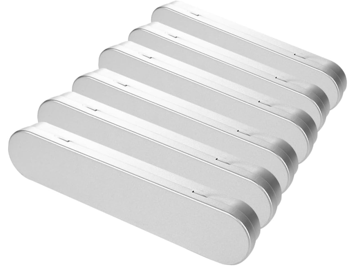 Estuche Para Lápices Plateado De 6 Piezas Nuobesty, Organizador Multiusos Para Útiles Escolares.