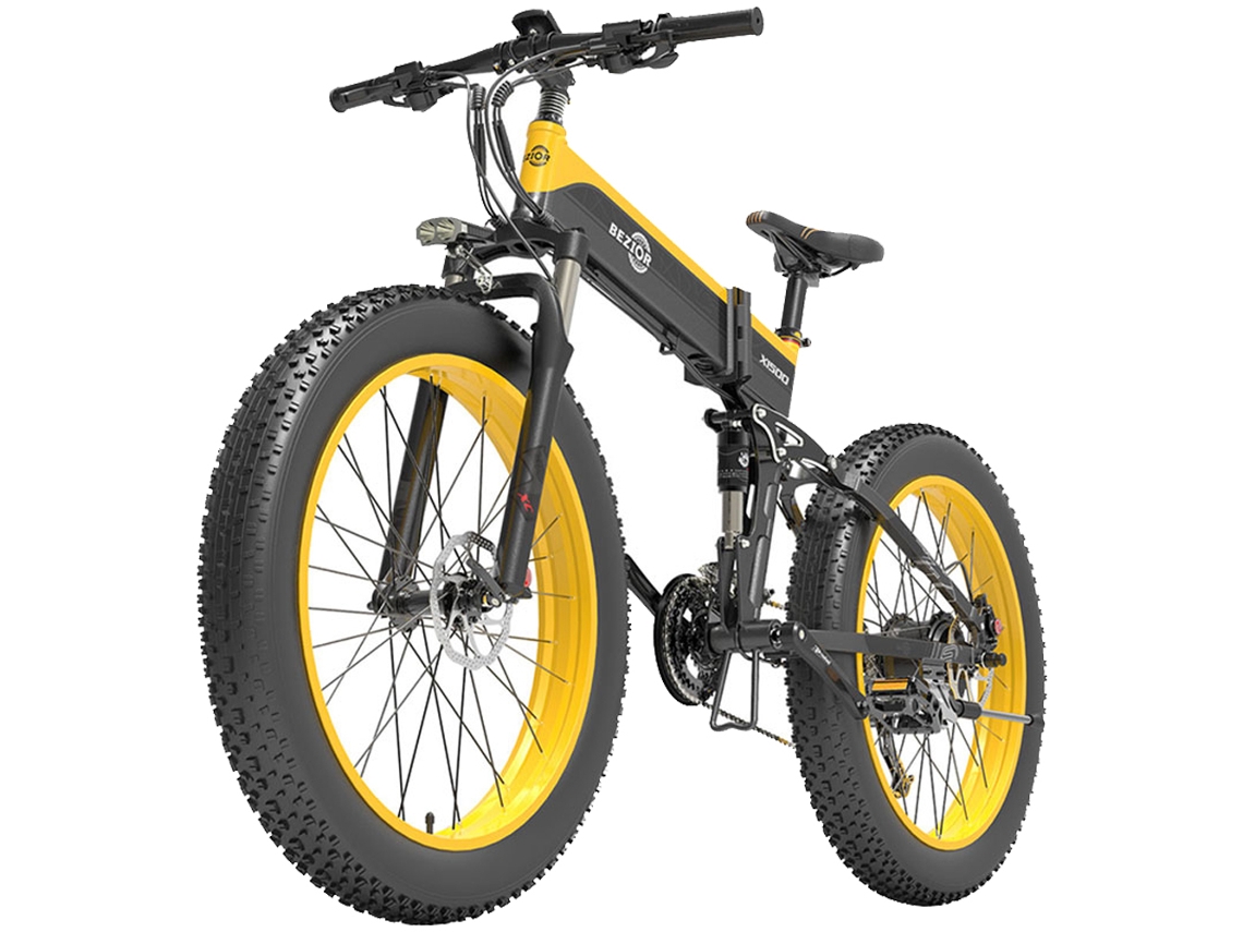 Bicicleta eléctrica plegable Bezior X1500 para adultos con neumáticos de 26 pulgadas de ancho, batería de 1500 W, 48 V, 12,8 Ah, Shimano de 27 velocidades
