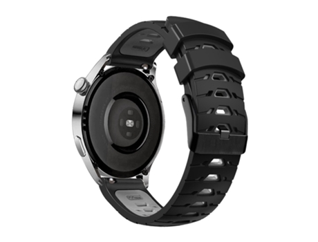 Correa de Silicona 20mm dos colores con orificios trapezoidales de tres filas para Samsung Galaxy Watch4 40mm/44mm/Garmin Venu 2 Plus - negro/gris