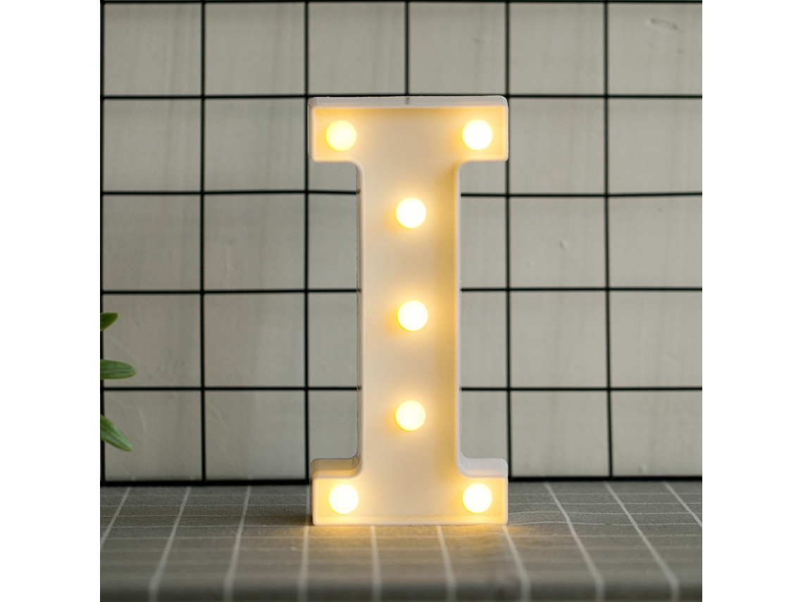 Letras Led Del Alfabeto Con Luz Blanca Cálida Para Decoración Del Hogar, Fiestas, Bares, Bodas O Festivales (i)