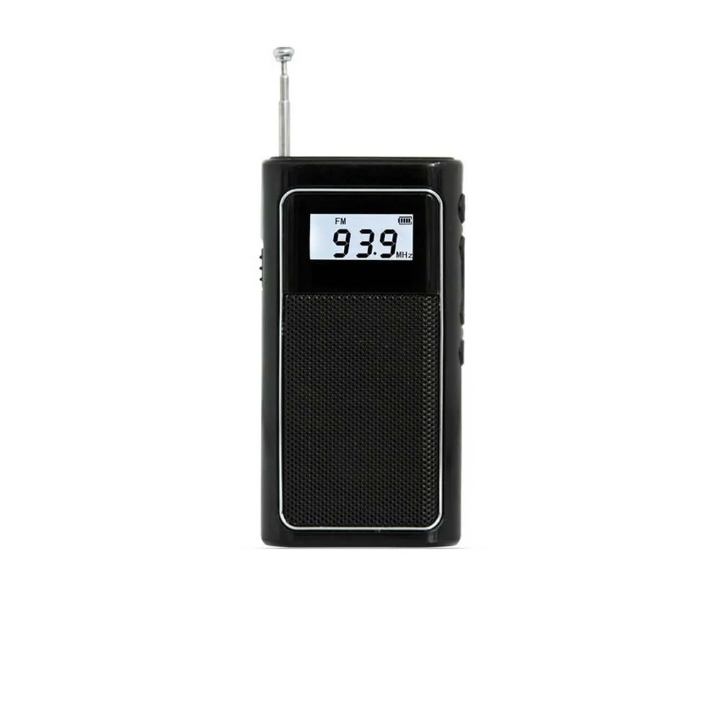 Mini radio portátil DSP/FM (negra), busca y almacena emisoras automáticamente, compatible con tarjetas TF.