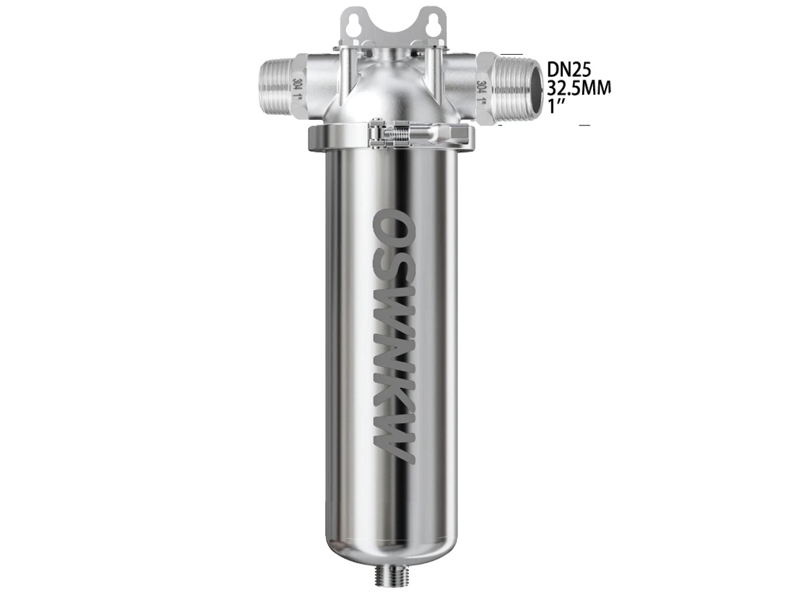 Prefiltro de agua para toda la casa, acero inoxidable, caudal de 8,0 l/min, DN25 OEM