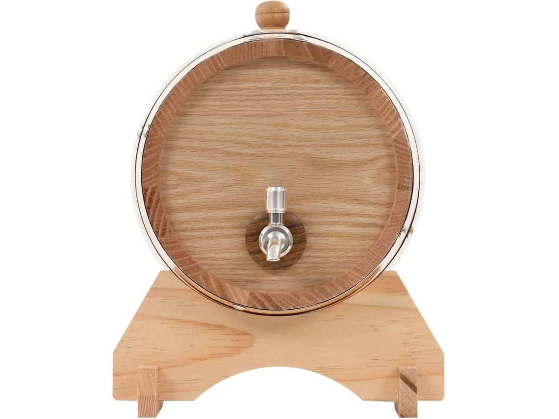 vidaXL Barril de vino con grifo madera roble macizo 6 L