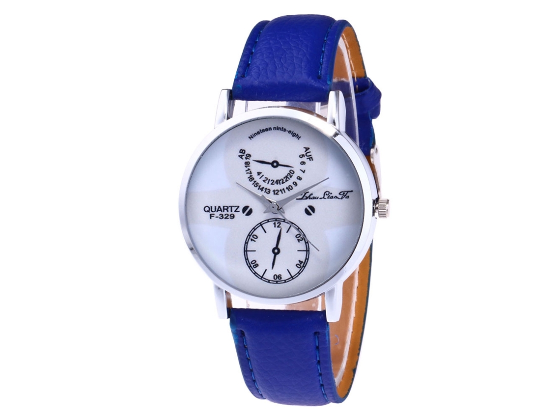 Reloj De Pulsera Mujer De Aleación Dial Redondo Analógico De Cuarzo Azul Real