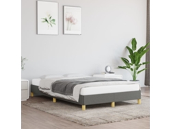 Cama Matrimonial | Cama Para Adultos | Estructura De Cama Sin Colchón Tela Gris Oscuro 120x200 Cm Wsd120503