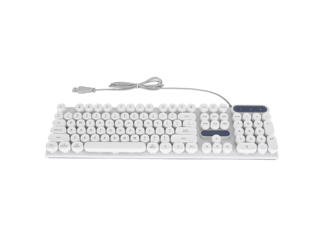Teclado Para Juegos Usb Con Cable, 104 Teclas, Retroiluminación Con Diseño Transpirable, Diseño Ergonómico, Color Blanco.