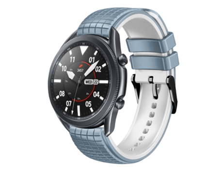 Correa de reloj inteligente para Samsung Galaxy Watch3 45 mm 22 mm Malla de silicona bicolor (Azul Blanco)