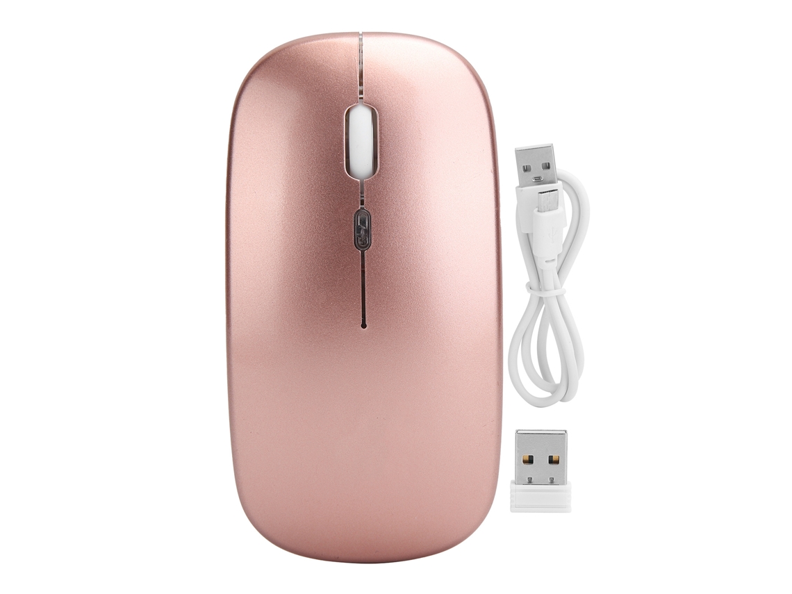 Rato Sem Fio 2.4g Com Iluminação Para Home Office Portátil Laptop Desktop Rose Gold