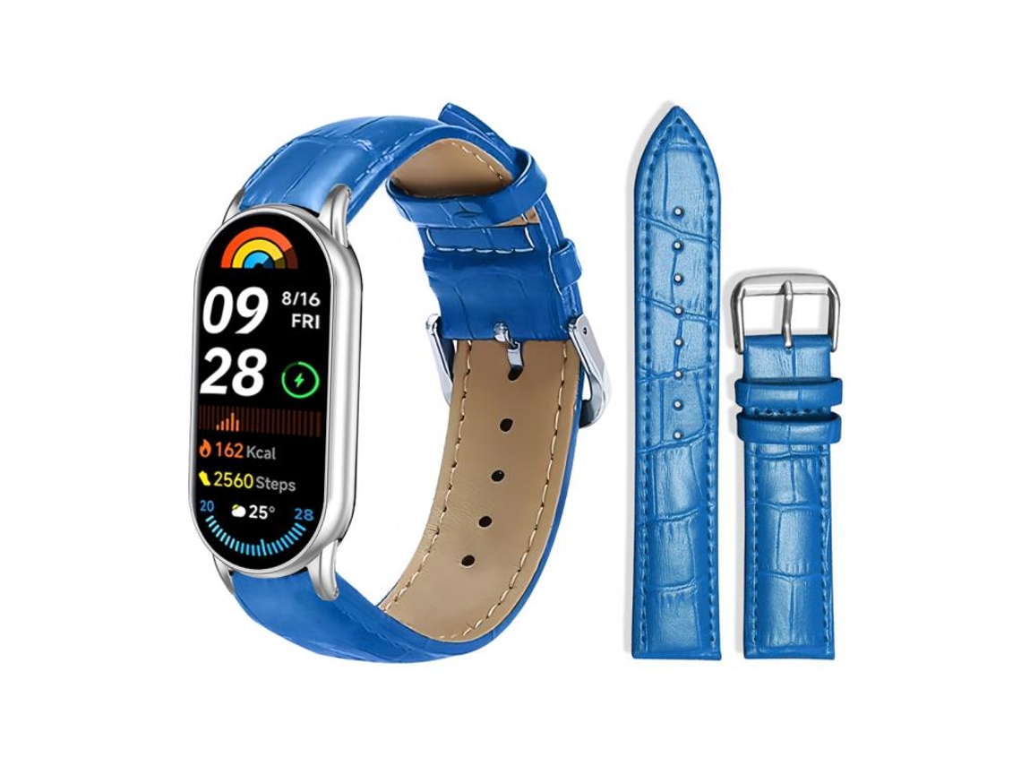 Correa para Xiaomi Smart Band 10/9/8/NFC - Piel - Hebilla - Textura de bambú (14 mm)