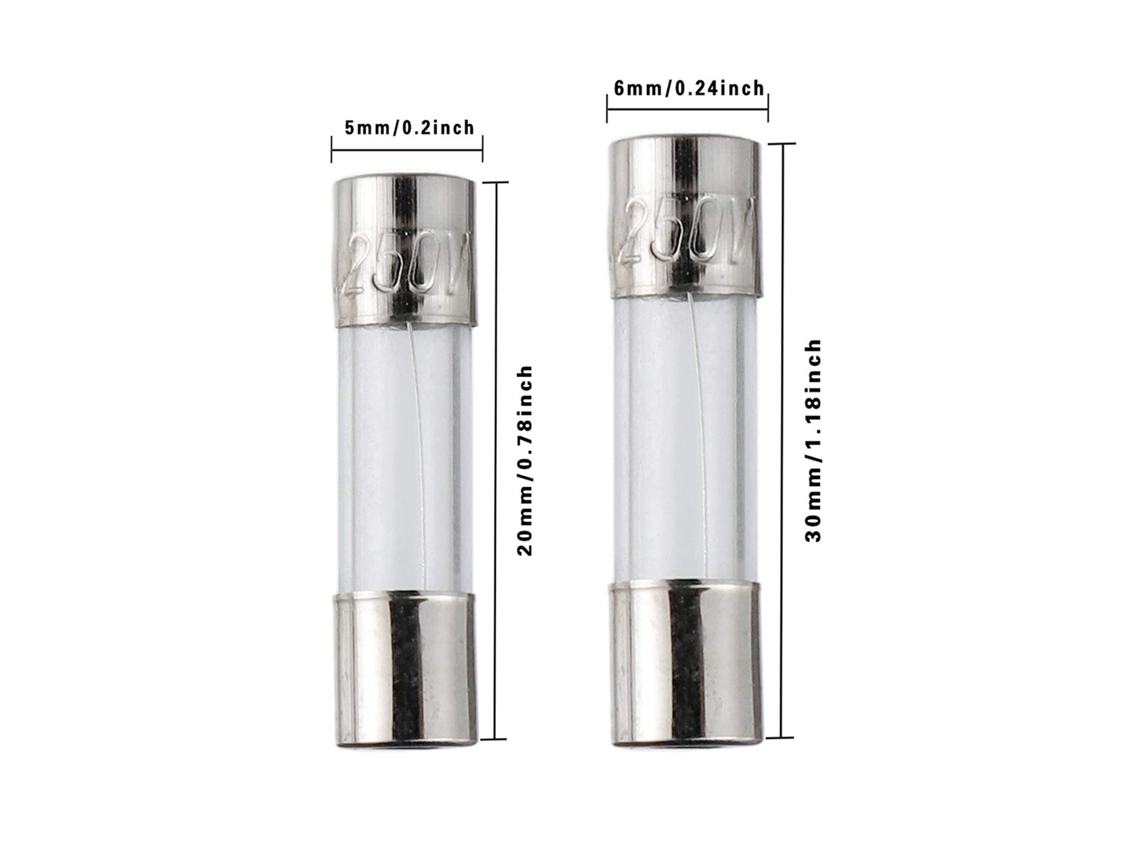 2026dz-kit 200 Piezas Fusibles De Vidrio Automotriz 5x20mm 6x30mm 250v Para Coche Rv Barco Camión