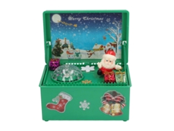 Caja de música de Papá Noel verde con elevador eléctrico