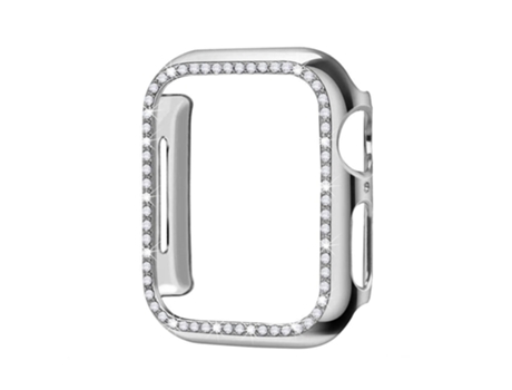 Carcasa de Reloj SLOWMOOSE de Diamante para Apple (Plateado - Série 4 5 44 Mm)