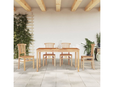 Conjunto 5 de comedor para jardín VIDAXL madera maciza de teca