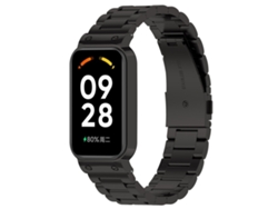 Bracelete De Smartwatch Para Xiaomi Smart Band 8 Active Três Contas De Aço Inoxidável Moldura De Relógio De Metal (Preto) GERTIZ
