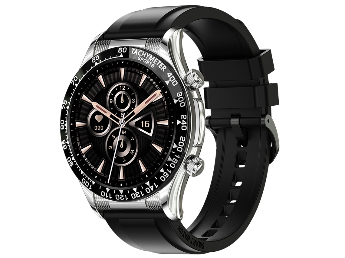 Smartwatch YIZHOOD TE414 Fitness Tracker NFC Impermeable Bluetooth Llamadas Negro