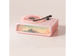 Altavoz Bluetooth MDUG para aromaterapia, reproductor de vinilo y luz nocturna (rosa)