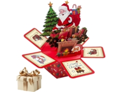 Tarjetas navideñas desplegables en 3D, tarjetas festivas de Papá Noel, decoración navideña hexagonal con sobres y Vayotoy
