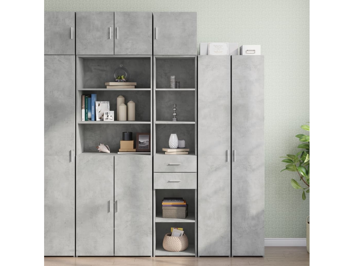 Armario Estrecho Madera Ingeniería Gris Hormigón 40x42,5x225 Cm