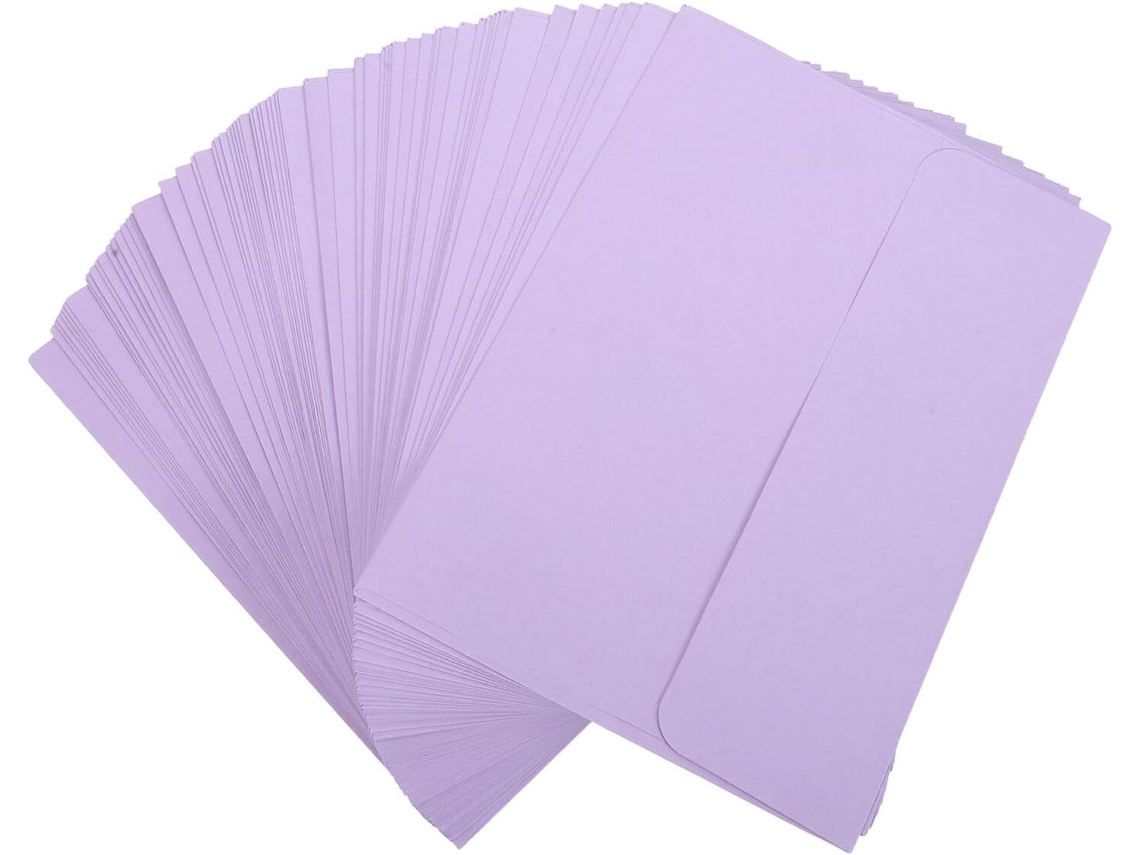 Juego De 80 Sobres De Papel En Blanco Para Invitaciones, Tamaño Estándar, Color Morado Claro.