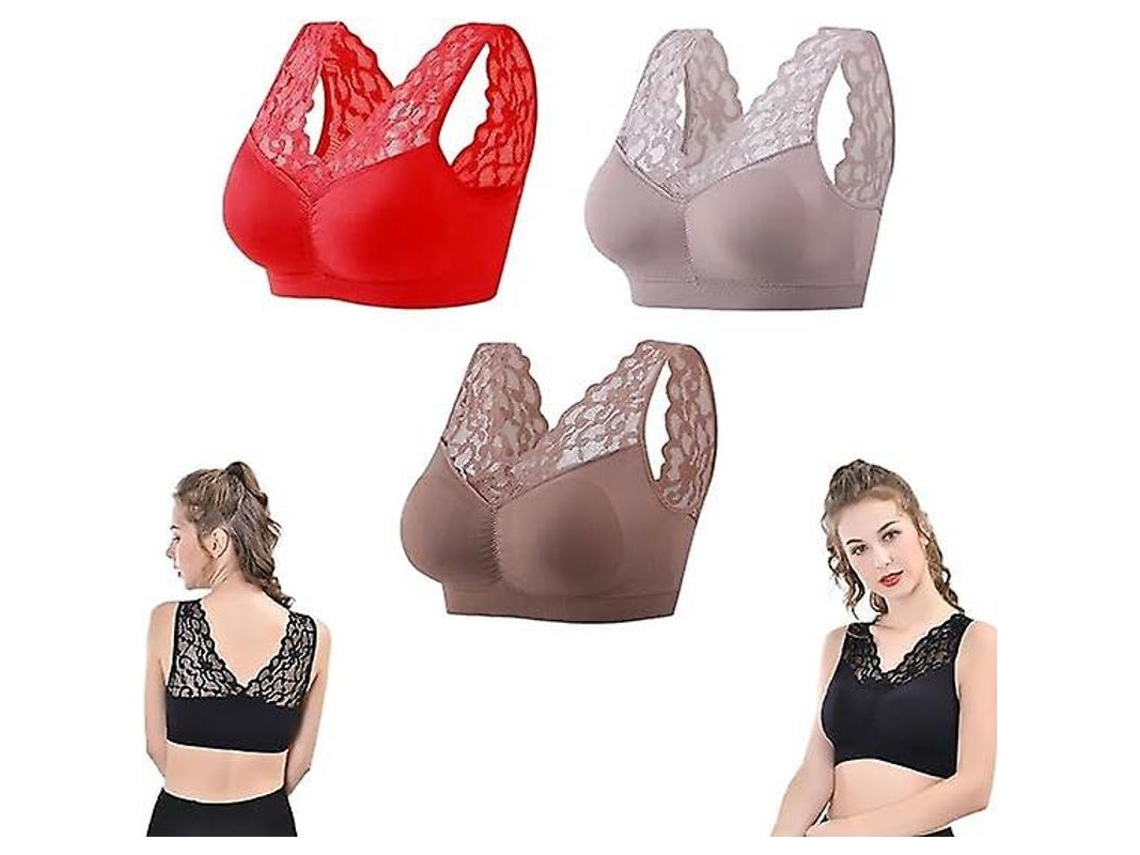 2026-3pcs Brassiere Anticaída Para Senos, Sin Armadura, Transpirable, Confortable Y Sexy, Ideal Para Deporte Y Sueño