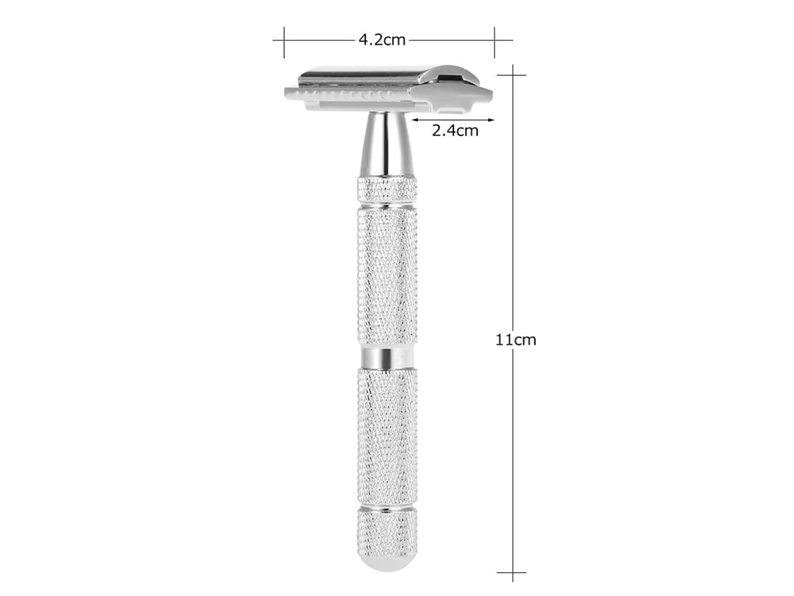 Navaja De Seguridad De Acero Inoxidable Tradicional Para Hombres Con Borde Doble Herramienta De Afeitado Manual