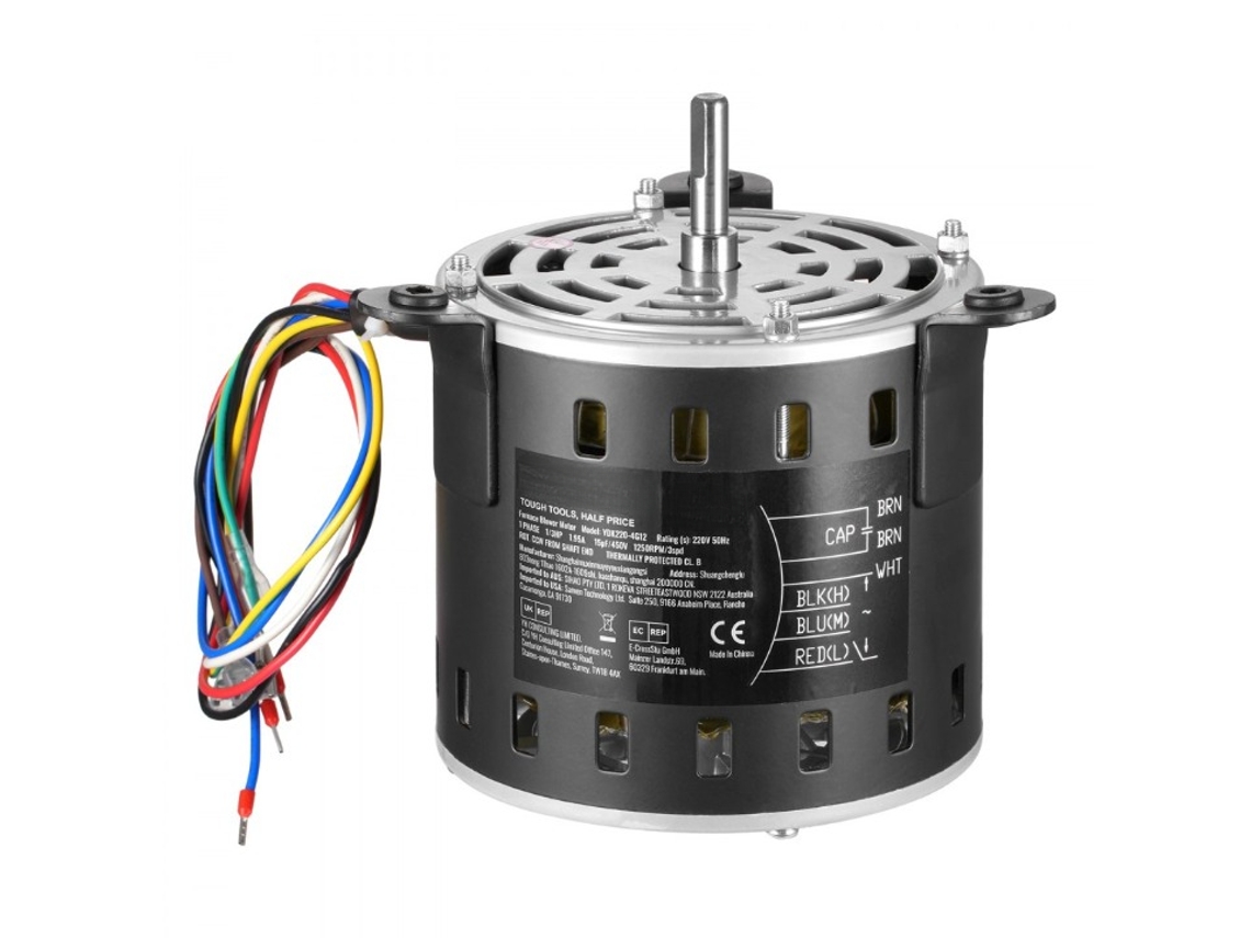 Motor De Soplador 1/3 Cv Con Eje De 10 Mm Y Condensador Para Sistemas De Aire Tekmaquinas