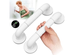 2 barras de apoyo antideslizantes para el equilibrio, 30 cm de largo, para baño, con asa circular para bañera y ducha, aptas para personas mayores.
