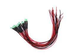 100 Piezas Led Pre Cableado Diodo Emisor De Luz 12v Cabeza Redonda 3mm 20cm Brillo Alto Verde Luz Esmeralda