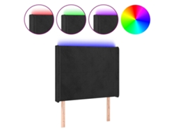 Maison Exclusive - Cabecero Con Led De Terciopelo Negro 93x16x118/128 Cm