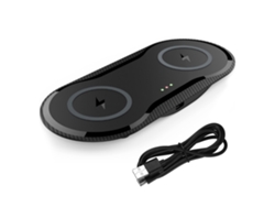 Cargador Inalámbrico Inteligente Dual De 10w Con Carga Rápida Para Teléfonos Móviles, Cargador De Mesa Negro