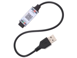 Controlador USB RGB de 5 piezas para tiras de luces LED, controlado mediante una aplicación para smartphone.