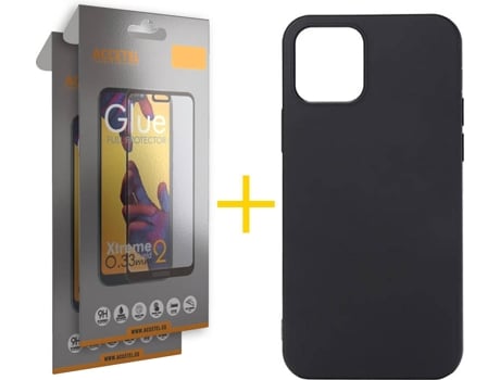 Kit Funda + 2 Protectores de Pantalla Apple iPhone 11 SKYHE Full Liso (Negro)