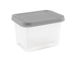 Caja de almacenamiento con tapa de PP para cocina, gris NEVEANCE