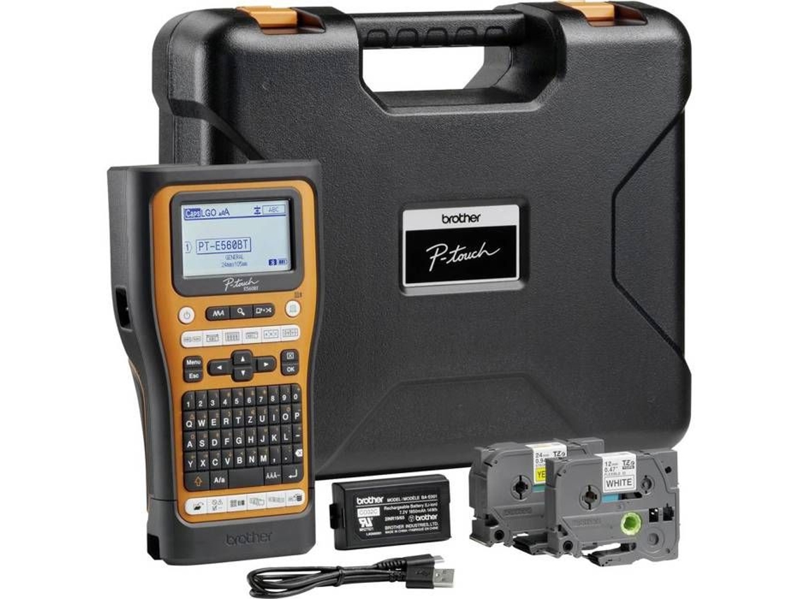 Rotuladora Brother P Touch PT E560BTVP compatible con cintas TZ y HSE de 3,5 mm, 6 mm, 9 mm, 12 mm, 18 mm y 24 mm
