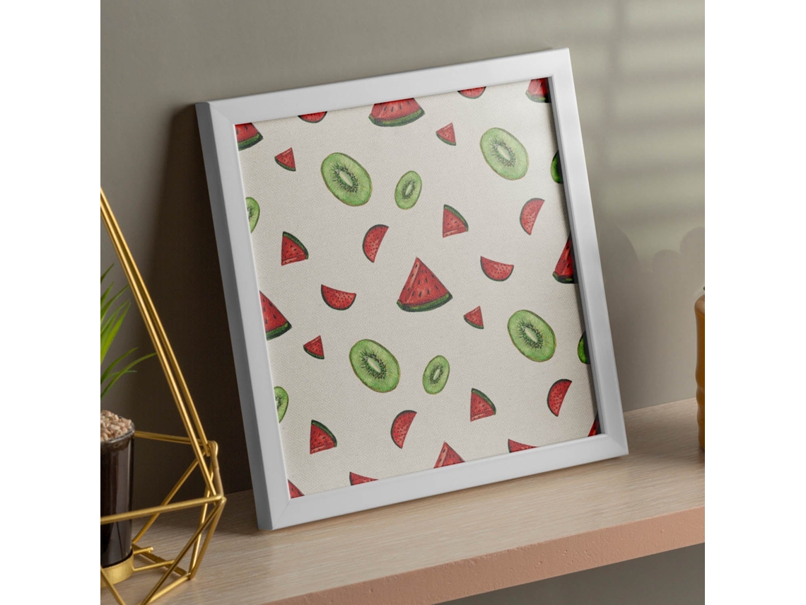 Póster NACNIC de Flores y Naturaleza. Cuadrada Tutifruti, Ilustrada con Dibujos A Color.