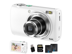 Cámara Digital Szsmart Dc408w 5k 64mp Zoom Óptico 5x Pantalla Táctil Cámara Dual Autofocus Para Creadores + Tarjeta De Memoria 128 Gb + 2 Baterías