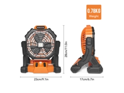 Ventilador/linterna 2 en 1 para camping con batería portátil