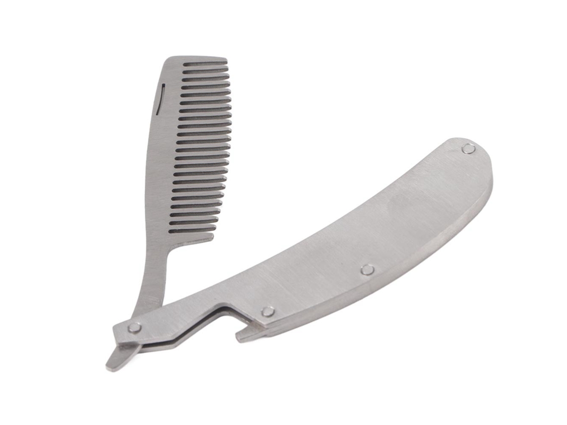 Vlrla-portátil Folding Aço Inoxidável Barba Comb Bottle Opener