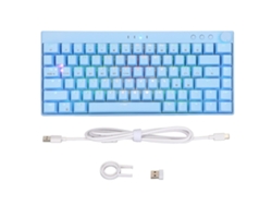 Teclado mecánico azul de 82 teclas, 3 modos RGB, compatible con Windows, iOS y Android. Interruptor azul.